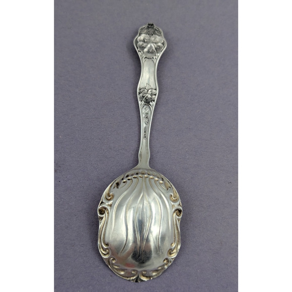 Antique Sterling Silver Sugar Shell Spoon Landers No 2 by Baker Manchester 5-3/8 - Picture 5 of 10